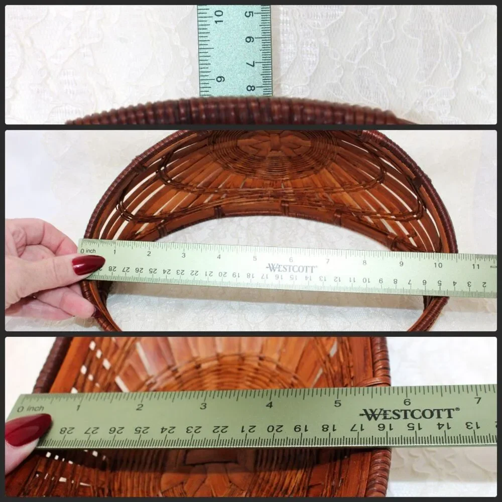 Beautiful VTG Wrap a Round Japanese Flower Basket~ I Clear Coated it WoW!